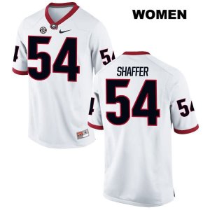 Women's Georgia Bulldogs NCAA #54 Justin Shaffer Nike Stitched White Authentic College Football Jersey QAA3854WV